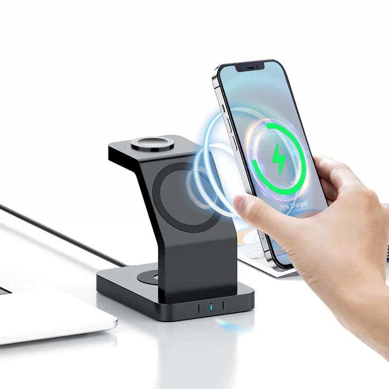 3 in 1 30W Wireless Charging Station Magnetic Dock for 17/16/15/14/13/12 for Watch & for