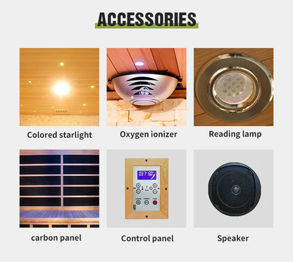 Luxury 1-Person Modern Cedar Electric Sauna Room with Red Cedar Solid Wood and Dry Steam Stove for Apartment or Villa
