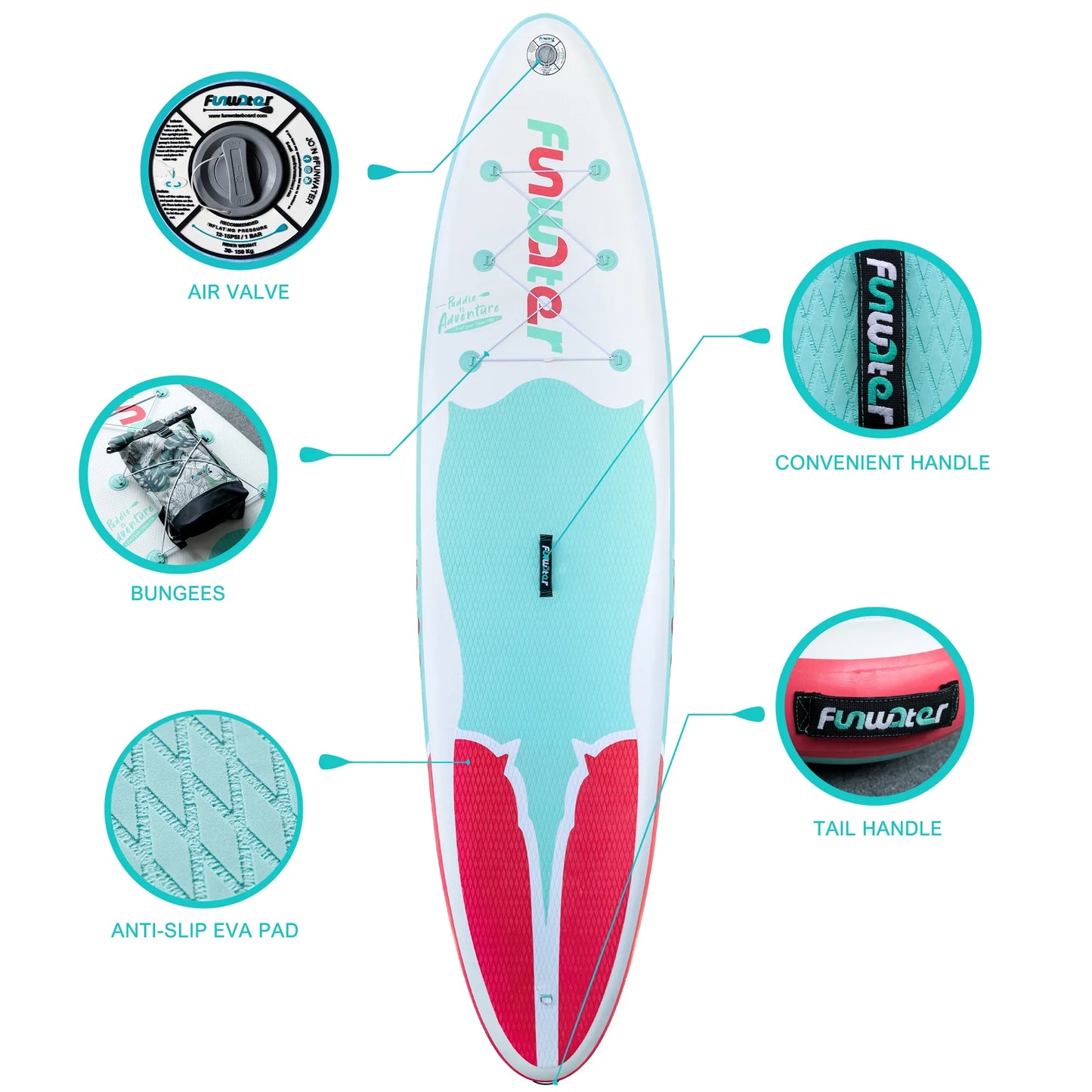 FUNWATER Dropshipping OEM Paddle Board Gonflable Inflatable Stand up sup Padle Board Pedalboard Fishing supboard Suppaddle Bords