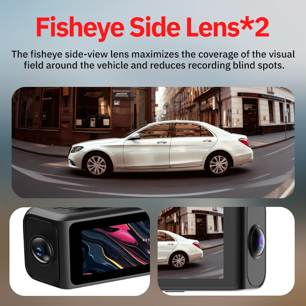 4 Channel Dash Cam Front and Rear 4K Car Camera Dash Camera for Cars Car Dash Cam 4K Dashcam Night Vision Loop Recording