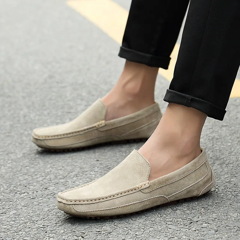 Suede Leather Man Loafers Luxury 2021 Casual Shoes For Men Boat Shoes Handmade Men Slipon Driving Shoes Male Moccasins Zapatos99
