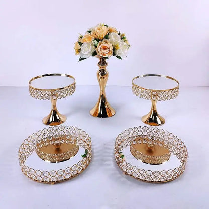 Wholesale Luxury Iron Cake Stands Set Gold Wedding Favor Cookware Tool for Kitchen Metal Cupcake Buffet Display Dessert Stand