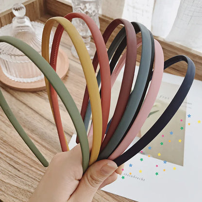 New Thin Edge Frosted Hair Hoop Non-slip with Teeth  Candy Color Girls Wash A Face Makeup Hair Band Korean Hair Accessories