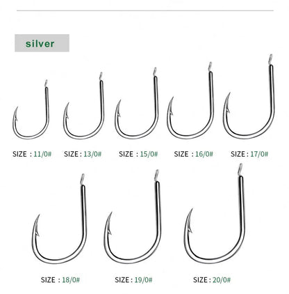 Free Samples Newest 30pcs/set Fishing Hooks Set High Carbon Steel Barbed Single Circle Hook Dip Barbed Carp Hooks Sea Fishing