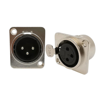 5/10Pcs 3Pin Metal XLR Socket Male Female Panel Mount Chassis Socket Audio Microphone Jack Plug Connector