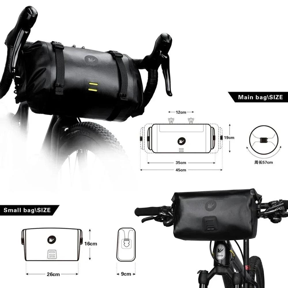 Rhinowalk Bike Handlebar Bag Waterproof Big Capacity 4L-12L  Frame Front Tube Cycling Bag Trunk Pannier Bike Accessories