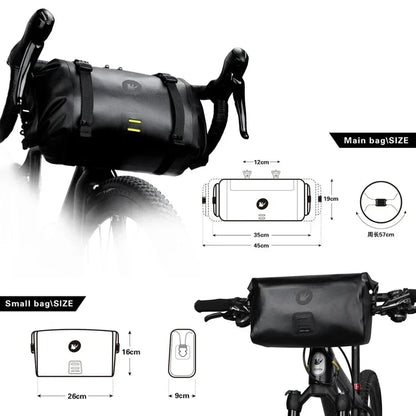Rhinowalk Bike Handlebar Bag Waterproof Big Capacity 4L-12L  Frame Front Tube Cycling Bag Trunk Pannier Bike Accessories