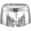 Patent Imitation Leather Shiny Fashion Low-rise Floral Knitted Boxer Briefs Waist Garment Dyed Casual Club Party Men's