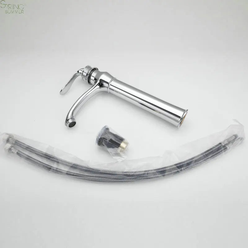 European Style Zinc Single Hole Single Handle Counter Top Metered Ceramic Valve Core Bathroom Tall Wash Basin Faucet