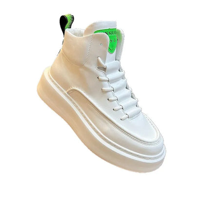 New High Top Board Shoes for Men, Trendy and Versatile, Thick Sole with Increased Height, Lightweight and Soft Sole