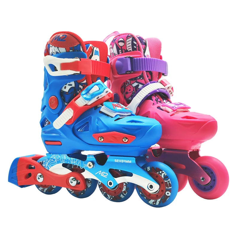 Factory Hot Sale Children's Freestyle Inline Skates 4 Wheels Adjustable Outdoor Electric Roller Skates ABEC-9 Bearings PP Shell