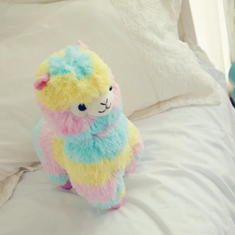 YOMDID 25/35cm/50cm Rainbow Alpaca Plush Cushion Kawaii Stuffed Cushion Cartoon Alpaca Plush Doll Christmas Children Kids Gift