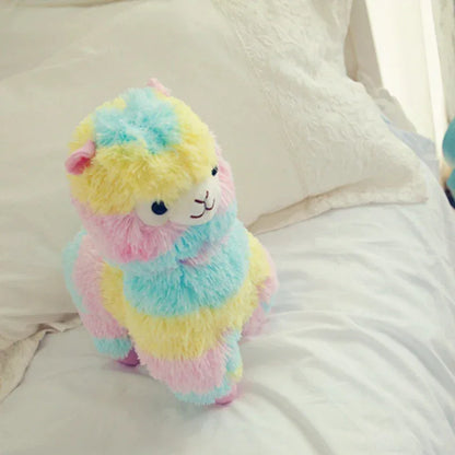 YOMDID 25/35cm/50cm Rainbow Alpaca Plush Cushion Kawaii Stuffed Cushion Cartoon Alpaca Plush Doll Christmas Children Kids Gift