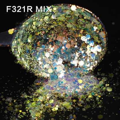 Free Samples Opal Iridescent Chunky Glitter Mix Crystal White Colors 1kg for Crafts Face Nail Art