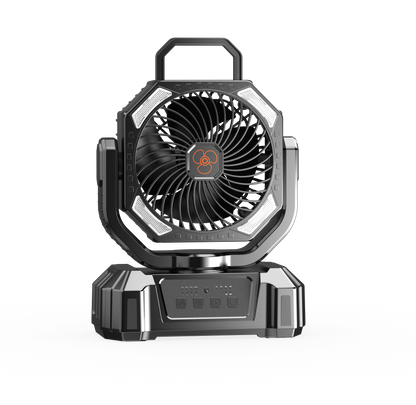 Trending 2026 20000mAh Portable Rechargeable Camping Fan F6 4 Speed Ventilador Solar Recargable Table Fan with Light