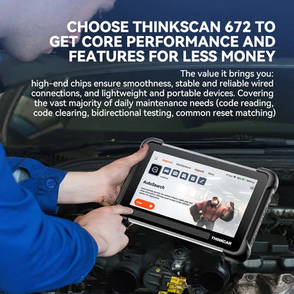 THINKCAR THINKSCAN 672 Bidirectional Scan Tool 7 Inch Screen TPMS Oil EPB DPF Reset Obd2 Scanner Diagnostic Tools