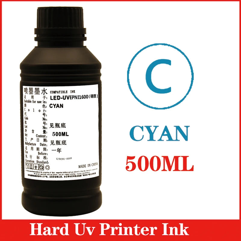 Wholesale UV Ink for Eps I1600 U1 Printhead Uv Flatbed Printer Ink 500ml Bottles LED Uv Ink for Wall Printer Cmykw Eps I1600 Ink