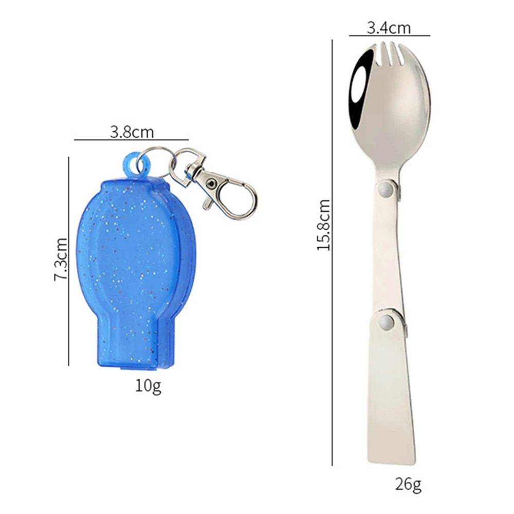Outdoor Folding Travel Camping Utensil Stainless Pocket Spoon Fork Light Small Foldable Spoon Fork Camping Picnic Tool Tableware