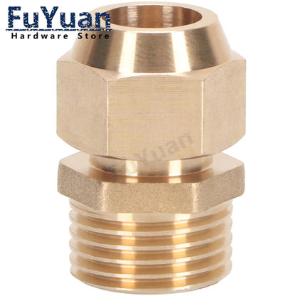 Copper Flaring Directly Connector 1/4" 3/8" 1/2" Male Thread to 6/8/10mm Pipe Brass Fitting Air Conditioning Extension Adapter