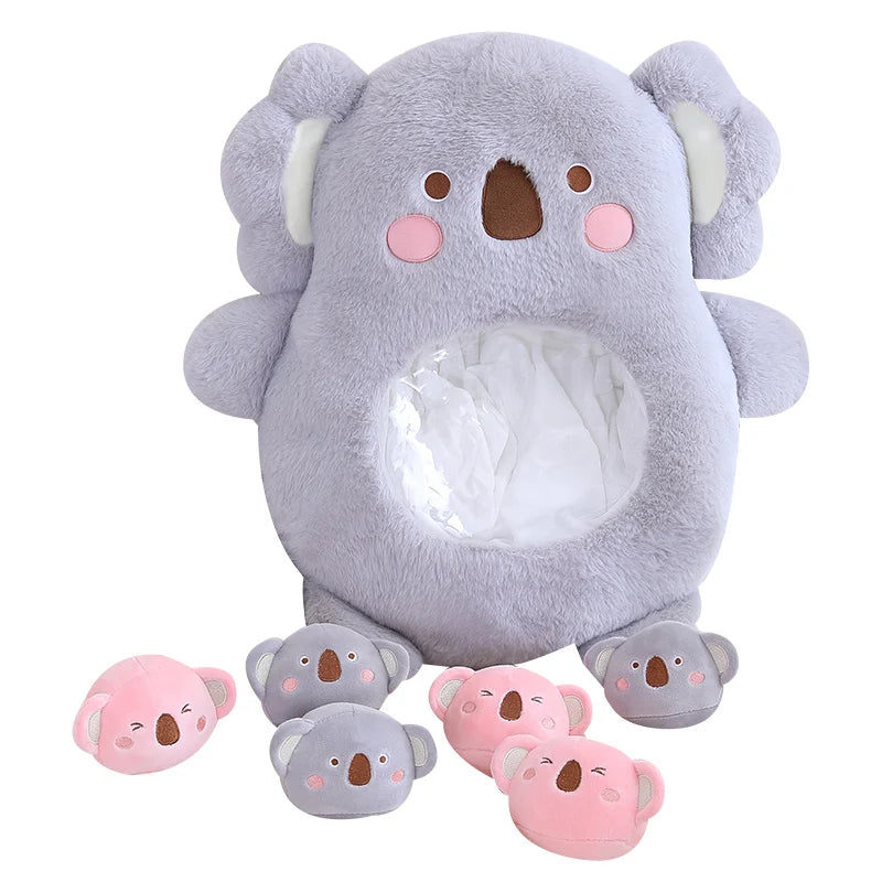 Cute Animal With Little Baby Small Toys Snacks Throw Pillow Rabbit Dinosaur Bear Stuffed Cushion Koala Plushies