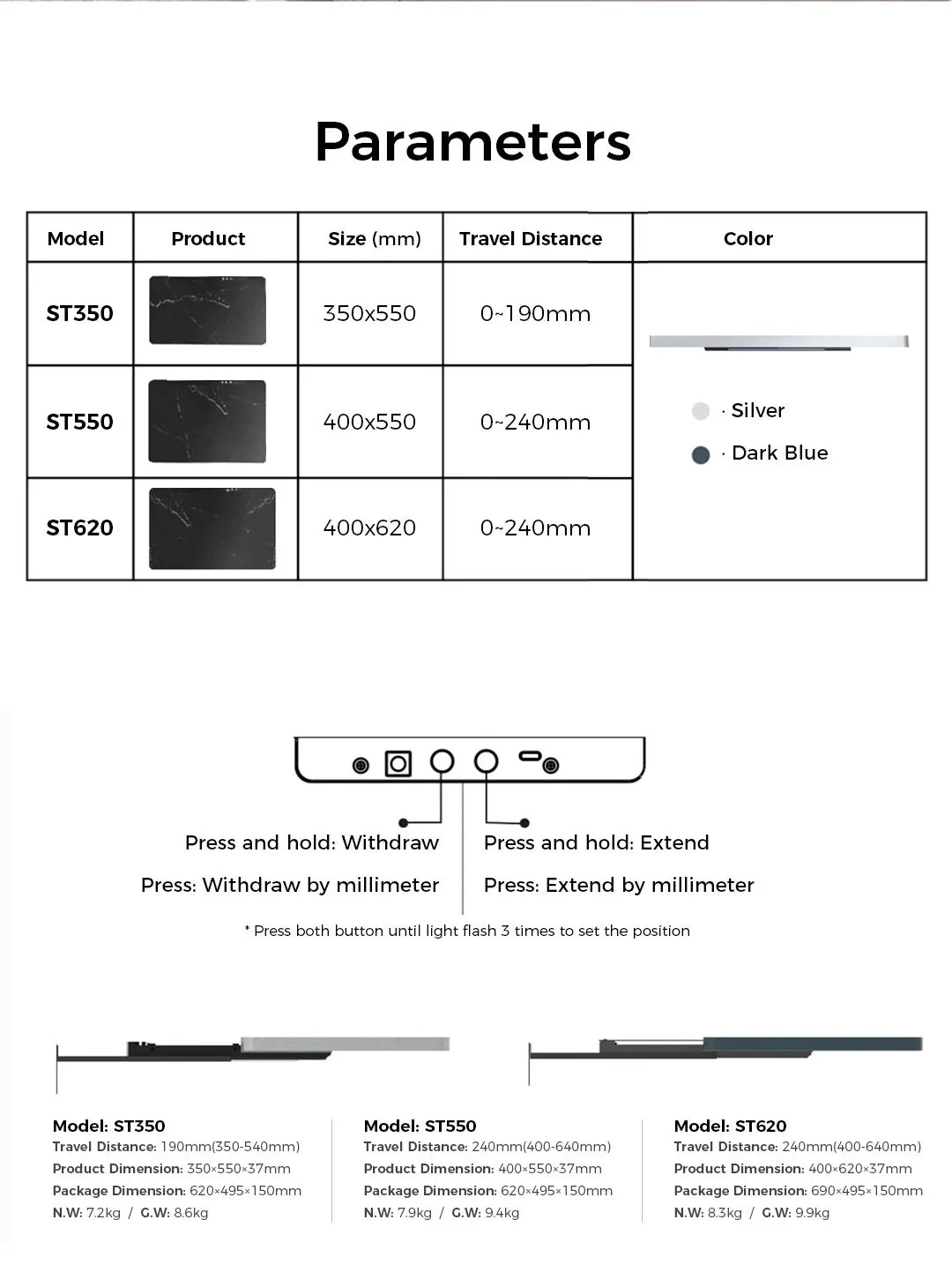 NEW Laser Projector Telescopic Motorized Platform for Ultra Short Throw UST Projector