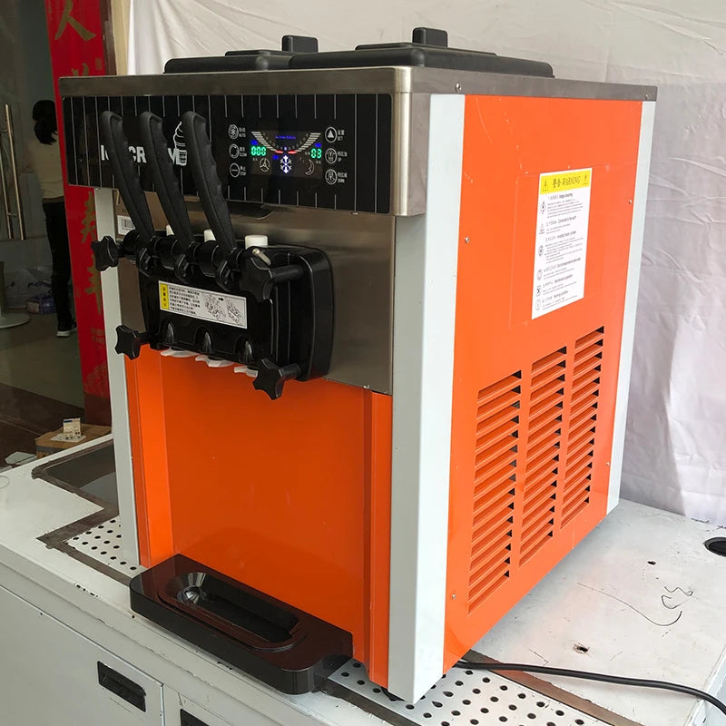 Tabletop Ice Cream Machine 3 Flavor Commercial Soft Serve Ice Cream Maker Machines Ice Cream Machine for Small Businesses