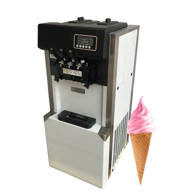 High Capacity Soft Ice Cream Machine Floor Standing Ice Cream Maker 3 Flavors for Supermarket Fast Production Hot Sale