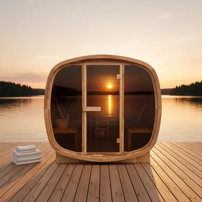 Outdoor 4-Person Cedar Sauna: a Spacious Sanctuary with Aromatherapy for Wellness Therapy