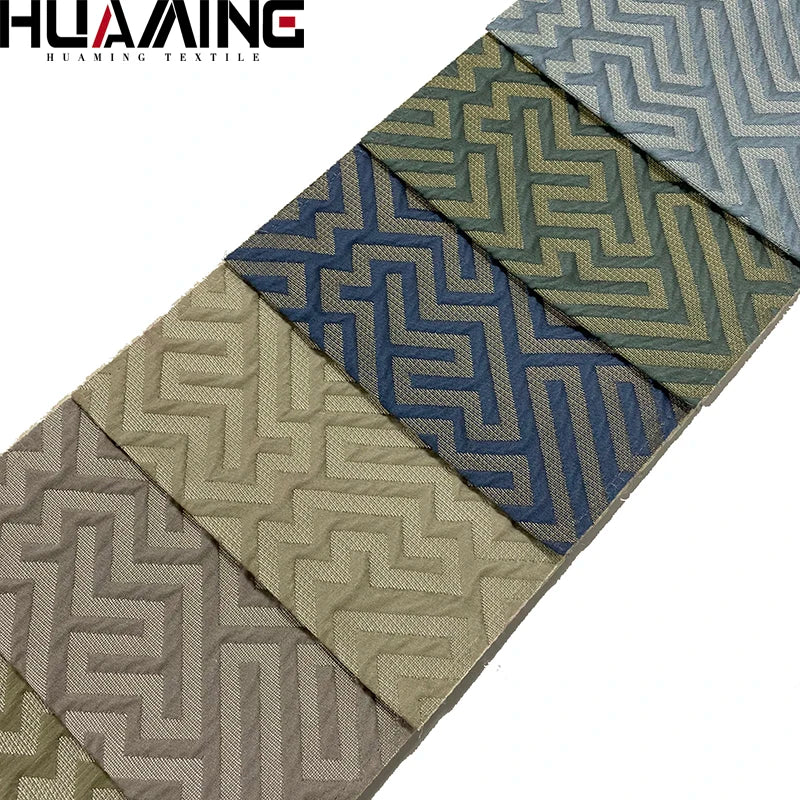 High Quality Jacquard Yarn Dyed Fabric Geometry Patterns Anti-Static Wholesale Sofa Upholstery with Woven Technique