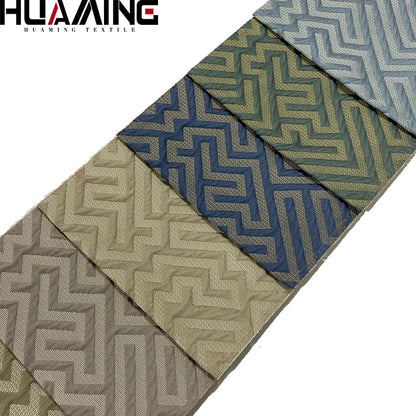 High Quality Jacquard Yarn Dyed Fabric Geometry Patterns Anti-Static Wholesale Sofa Upholstery with Woven Technique