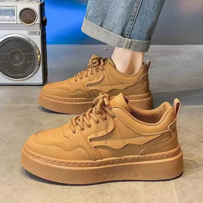 Men's Spring New Style Men's Versatile Sports and Leisure Thick Soled Anti slip Board Shoes Work Breathable Trendy Shoes