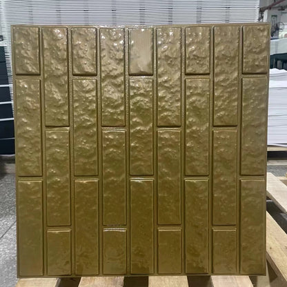 Irini 2024 Hot Selling PVC Deep Brushed Gold 3D Wall Panels Waterproof Fireproof Easy Install Household Interior Wall Decor