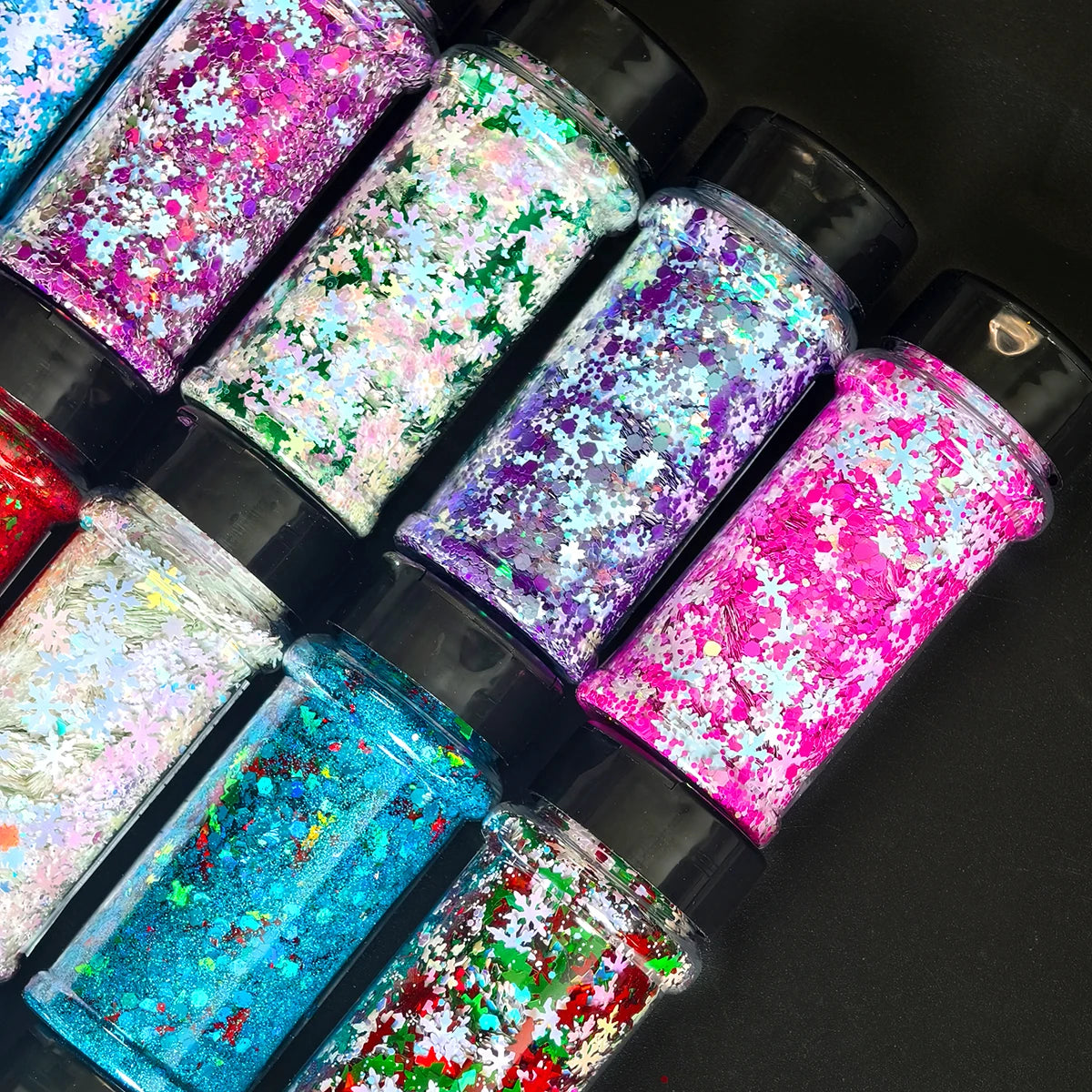 Free Shipping 2oz Shaker Bottle Jars Christmas Chunky Mix Glitter for Snow Globe Tumbler Cups