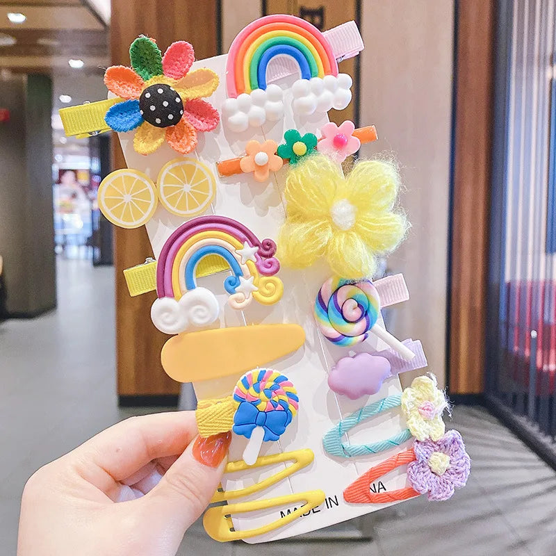 Cute Baby Cartoon Hairpin Handmade Children Hair Accessories Korean Princess Headdress Girls Side Hair Clips for Kids