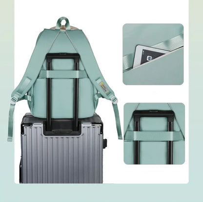 Junior High School College Girls' Large Capacity Backpack Grade 3-6 Elementary Students' High Quality Waterproof Striped