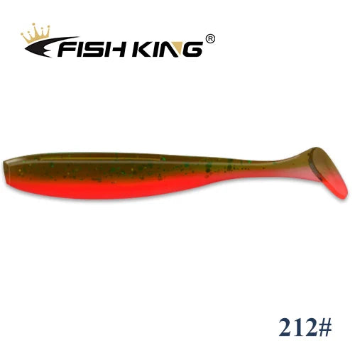 FISH KING Easy Shiner Fishing Lure 50mm 75mm 100mm Wobblers Carp Fishing Soft Lures Silicone Artificial Double Color Bait T Tail