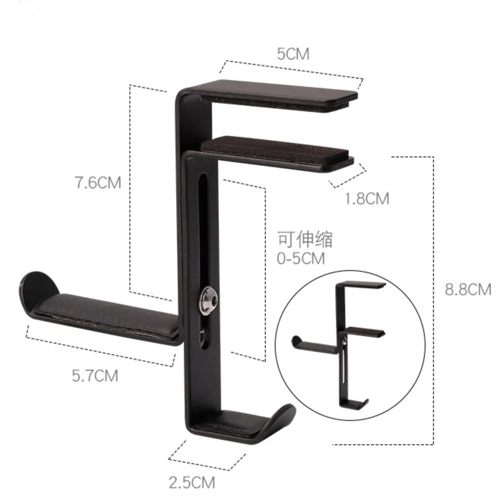 POYATU Desk Mount Universal Office Hanger Gaming Headphone Stand Bracket Display Rack Headset Holder Space Saving Table Clamp