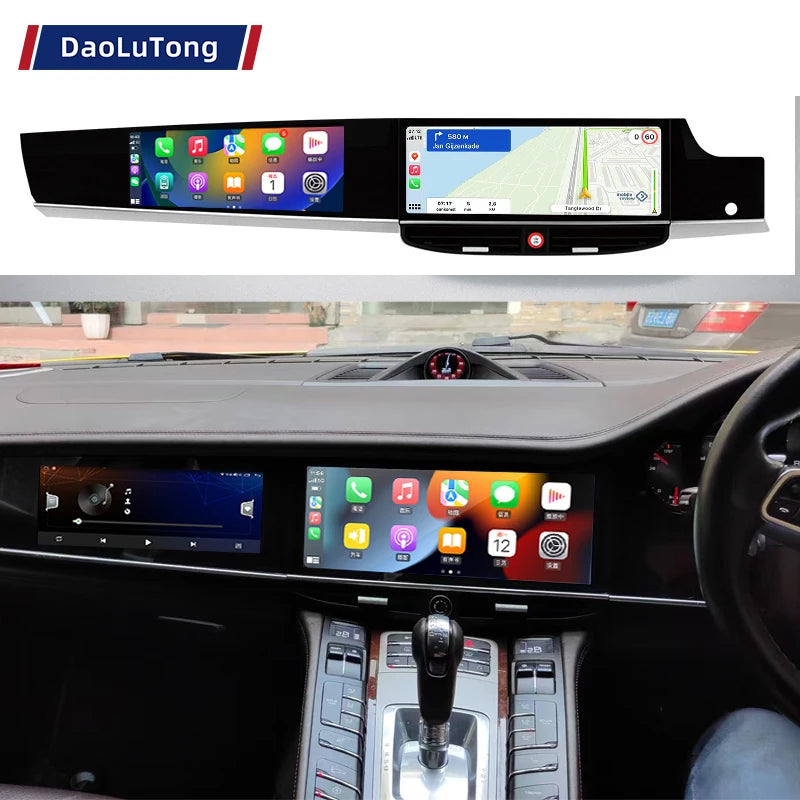 Dual 12.3\" Screen for Porsche Panamera RHD 2010-2016 Android 13 Car for DVD Player GPS Navigation DSP Stereo Multimedia