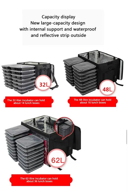Wholesale Large Capacity Thermal Fast Food Insulated Backpack Hot Pizza Lunch Takeaway Cooler Food Delivery Bag for Bike