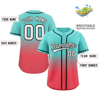 Men's Personalized Breathable Stylish Gradient Baseball Jerseys Custom Professional Game Baseball Jerseys Basketball Jerseys