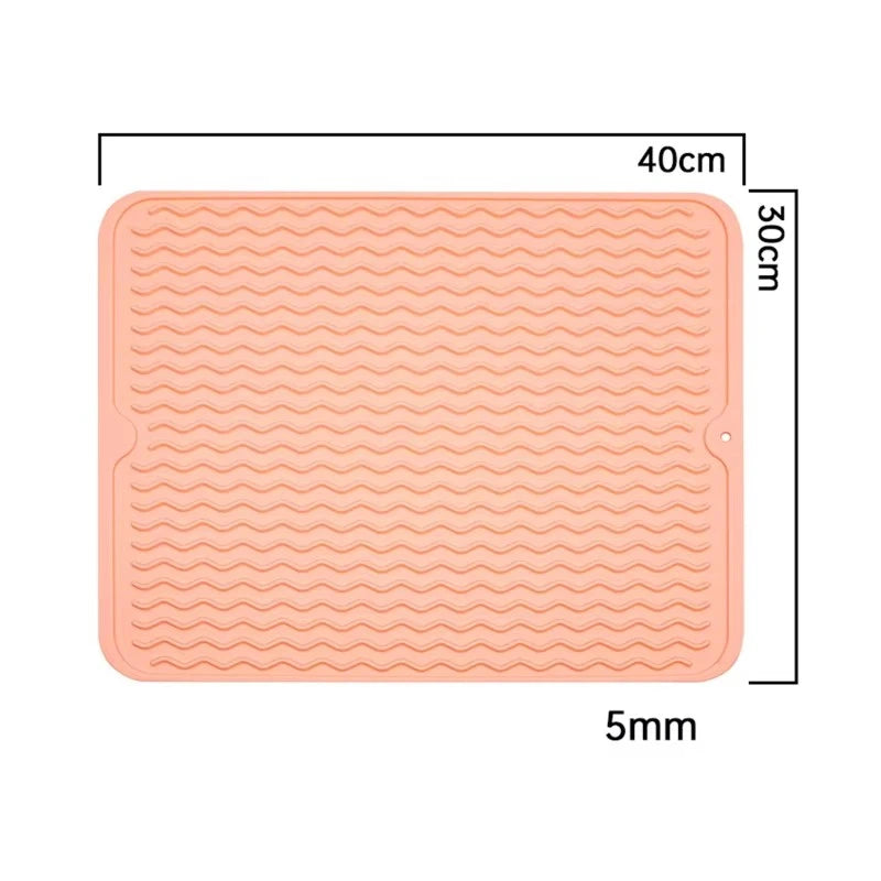 Silicone Dish Quick Bar Drying Dining Table Bath Mat Custom Logo Foldable Kitchen Large Microfiber