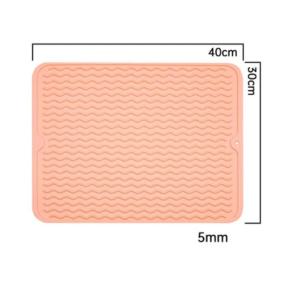 Silicone Dish Quick Bar Drying Dining Table Bath Mat Custom Logo Foldable Kitchen Large Microfiber