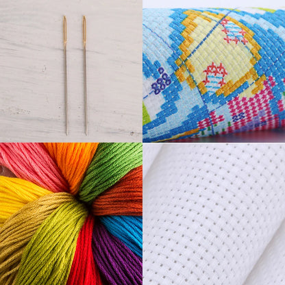Needle Kung Fu Eco-Friendly Cotton Embroidery Sets for Beginners DIY Handmade Chinese Craft Cross Stitching Kits Living Crafts