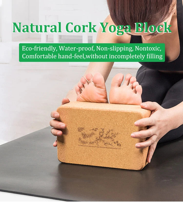 Customized Natural Organic Yoga Block High-Density Solid Cork Yoga Blocks for Children and Adults