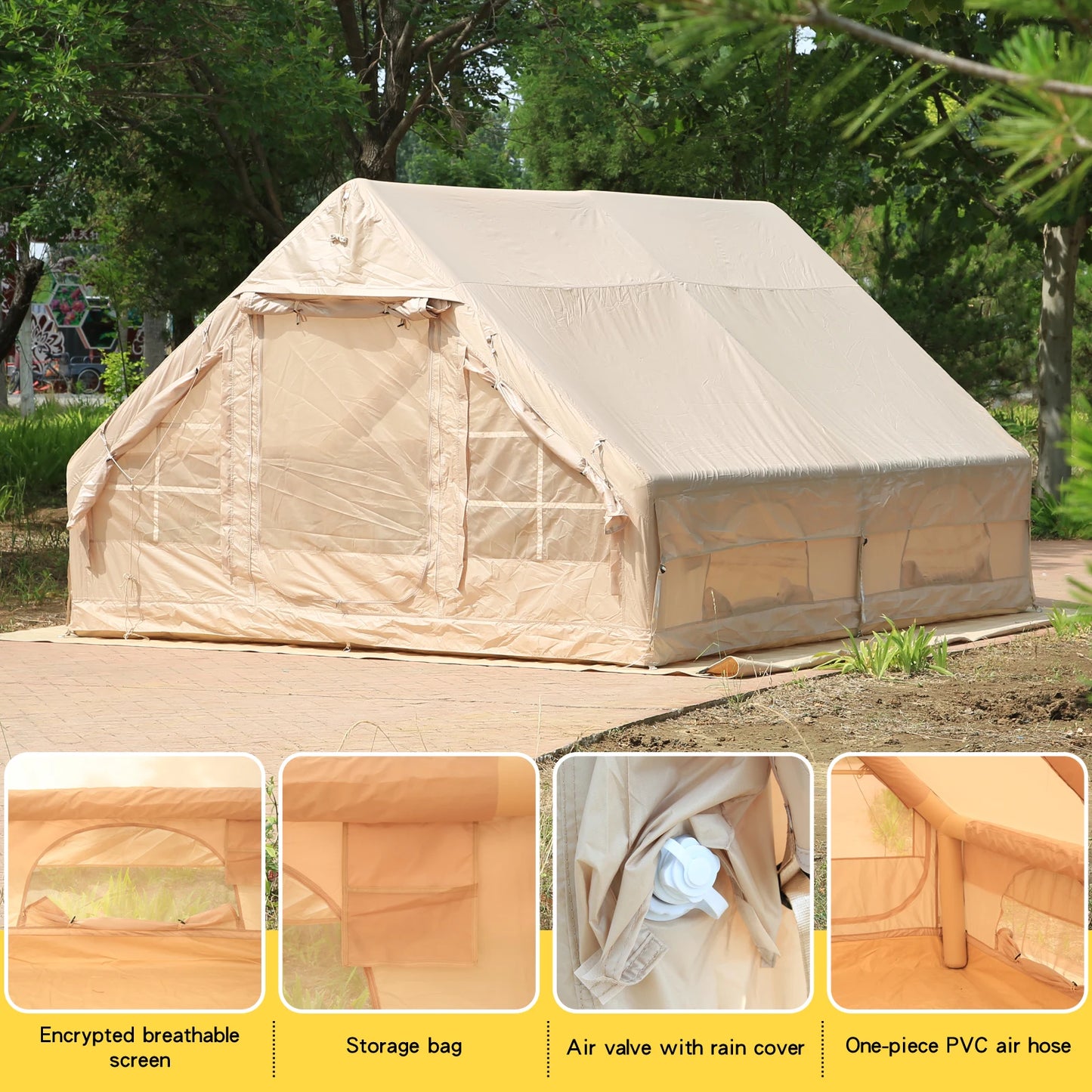 Camping Tent Outdoor Overnight Portable Inflatable Fully Automatic Quick-open Rainproof Lightweight for Wilderness