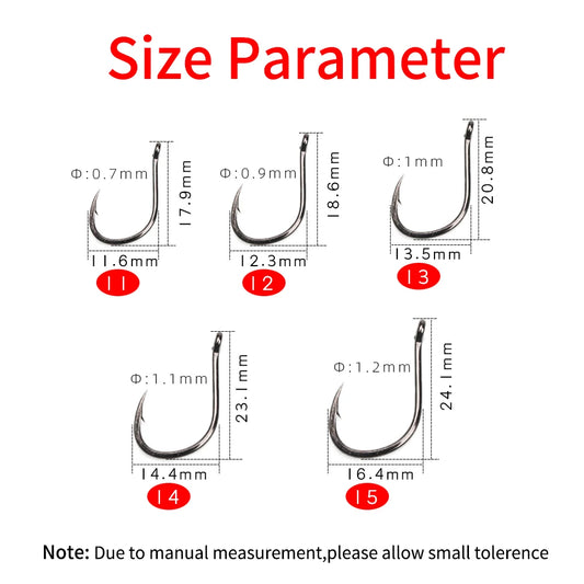 11#-15# Sea Fishing Single Hooks Pipe Hook Handle Short Shank Offset Tip Forged Carbon Steel Black Nickel Barbed Single Hook by PDG ibma