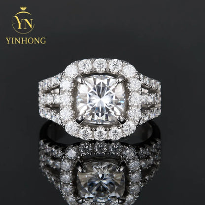 Wholesale Custom Fine Jewelry Engagement Rings for Ladies Luxury Wedding Ring 925 Silver Moissanite Ring for Women