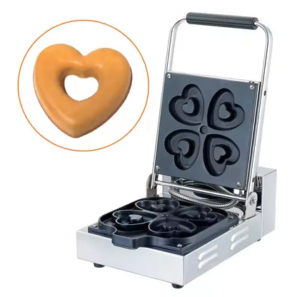 Commercial Electric Heated Mini Doughnut Maker Stainless Steel Heart-shaped Doughnut Maker for Sale