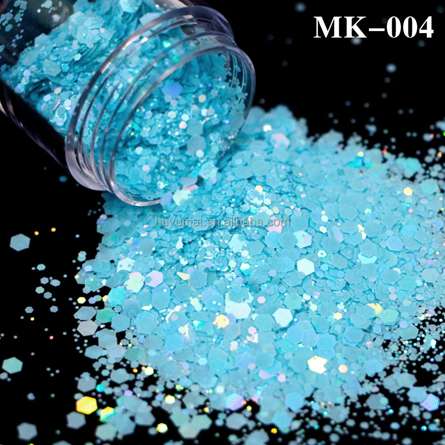 Bulk KG Bag Holographic Macaron Glitters Solvent Resistant Polyester Chunky Glitter for Resin Craft Tumbler Snowglobe