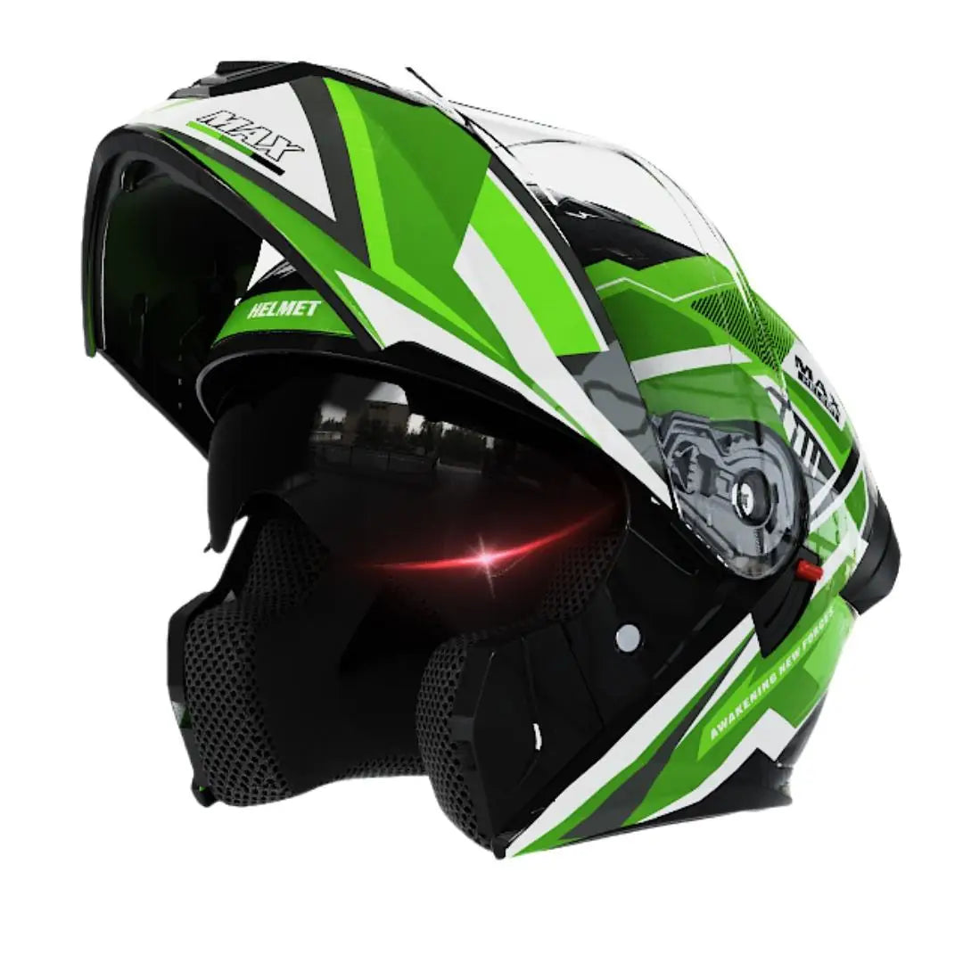 New ABS Modular Full Face Dual Visor Moto Helmet LED Tail Lights Dirt Bike Racing Casco for Men Women Motorcycles Helmets